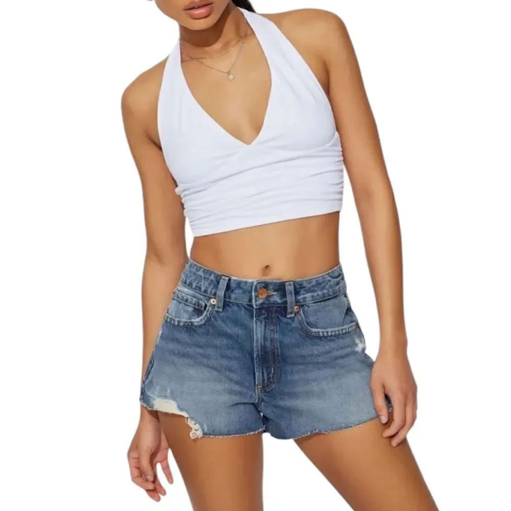 Garage festival denim medium wash cut off shorts size 0